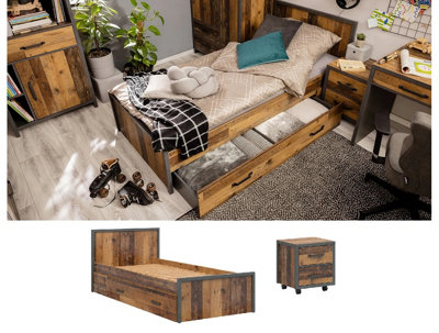 Rustic grey clearance bed frame