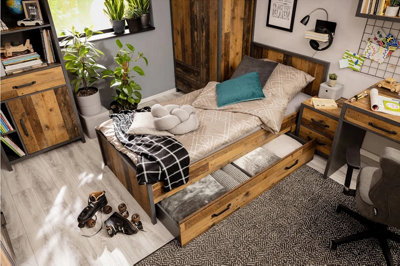 Rustic gray online bed