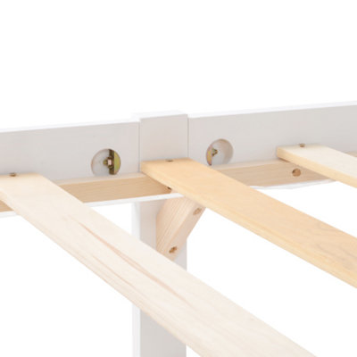 Single Bed White 3ft Solid Pine Wooden Bed Frame for Adults, Kids 190 x ...