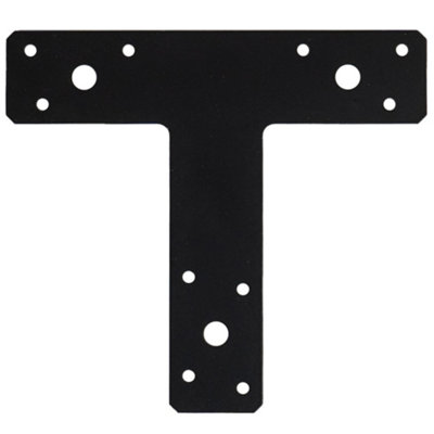 Single Black Heavy Duty 2.5mm Thick Tee Plate Brace Flat T Shape Repair ...