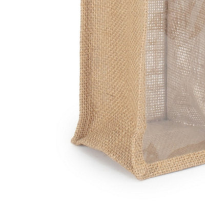 Single Bottle Jute Carrying Bag with String Handles