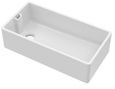 Single Bowl Belfast Kitchen Sink with Overflow, No Tap Hole - 895mm