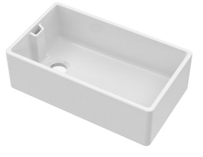 Single Bowl Belfast Kitchen Sink with Overflow, No Tap Hole