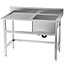 Single Bowl Commercial Catering Stainless Steel Kitchen Sink with Left Drainboard and Splashback 110cm