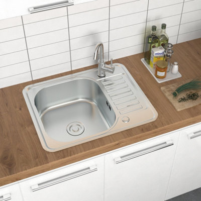 Single Bowl Large Inset Stainless Steel Catering Kitchen Sink with ...