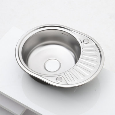 Single Bowl Modern Large Inset Stainless Steel Kitchen Sink Basin with Drainer