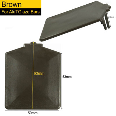 Single Brown PVC End Cap For AluTGlaze Aluminium Glazing Bar