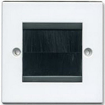 Single Brush Wall Face Plate Outlet 1 Gang Cable Tidy Entry Hole Cover Plastic