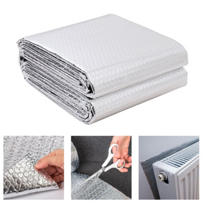 Single Bubble Foil Insulation, Heat Reflective 3.6mm Thick Double Layer Aluminium Insulation Foil,0.6m x 5m(3m²)