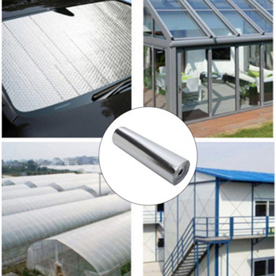Single Bubble Foil Insulation, Heat Reflective 3 mm Thick Double Layer Aluminium Insulation Foil,0.6m x 8.4m(5.04m²)