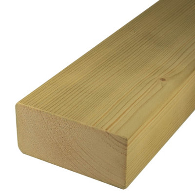 Single C24 Graded Pressure Treated Scandinavian Smooth Planed Tantalised Softwood Boards 4x2" - 45x95mm - 2200mm