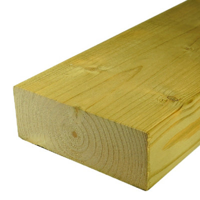 Single C24 Graded Pressure Treated Scandinavian Smooth Planed Tantalised Softwood Boards 5x2" - 45x120mm - 700mm