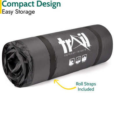 Single Camping Mat Self Inflating Inflatable Roll Mattress Extra Thick 10cm Black Trail - 4