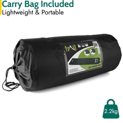Single Camping Mat Self Inflating Inflatable Roll Mattress Extra Thick 10cm Black Trail - 5