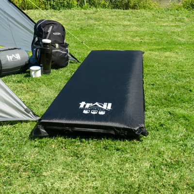 Single Camping Mat Self Inflating Inflatable Roll Mattress Extra Thick 10cm Black Trail - 7