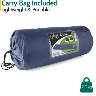 Single Camping Mat Self Inflating Inflatable Roll Mattress Extra Thick 10cm Blue Trail - 5