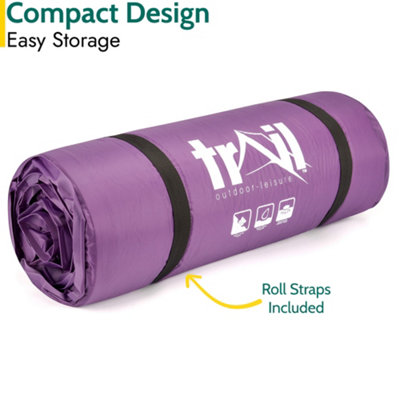 Single Camping Mat Self Inflating Inflatable Roll Mattress Extra Thick 10cm Purple Trail - 4