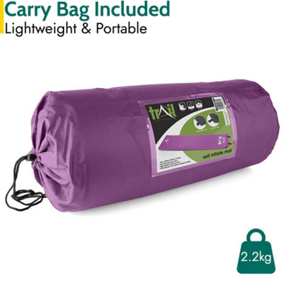 Single Camping Mat Self Inflating Inflatable Roll Mattress Extra Thick 10cm Purple Trail - 5