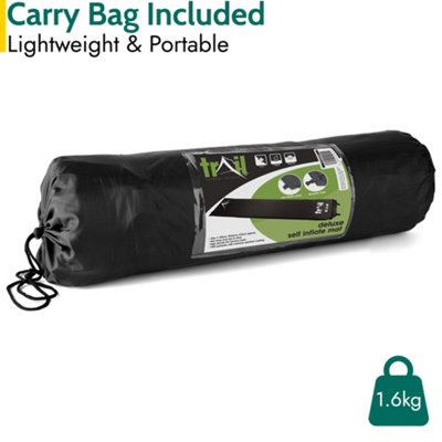Single Camping Mat Self Inflating Inflatable Roll Mattress Extra Thick 5cm Black Trail - 5