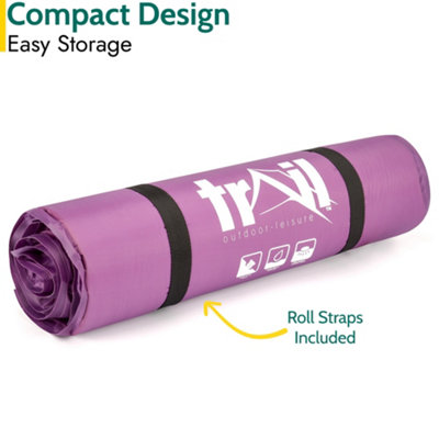 Single Camping Mat Self Inflating Inflatable Roll Mattress Extra Thick 5cm Purple Trail - 4