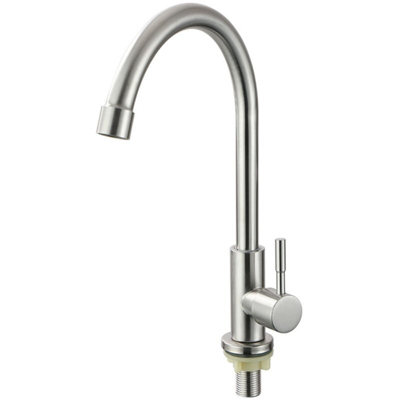Single cold water kitchen faucet, 360degree rotatable, single lever ...