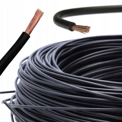Single Core Black Battery Flexible PVC Cable Wire 70Amp 10mm (10mm² Black, 2 Meters)