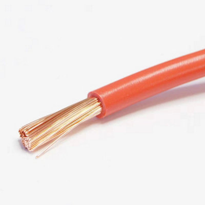 Single Core Red Stranded Flexible PVC Cable Wire 50Amp 6mm (6mm² Red, 1 Meter)