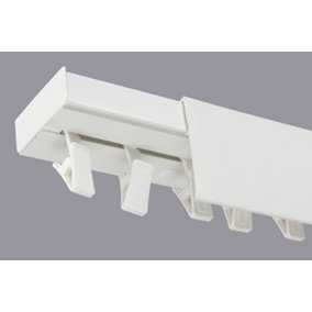 Single Curtain Ceiling Rail Track PCV 180 cm (L) CLIPS + WHITE COVER