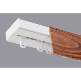 Single Curtain Ceiling Rail Track PCV 180 cm (L) HOOKS + CHERRY COVER