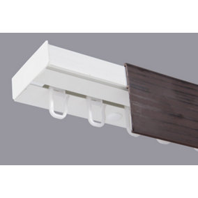 Single Curtain Ceiling Rail Track PCV 180 cm (L) HOOKS + WENGE COVER