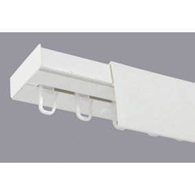 Single Curtain Ceiling Rail Track PCV 180 cm (L) HOOKS + WHITE COVER