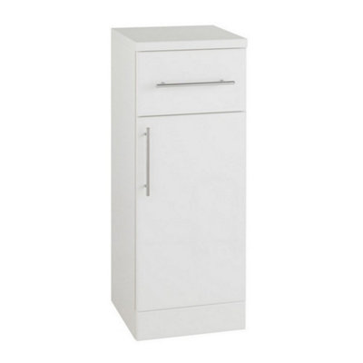 Single Door Bathroom Base Unit - Gloss White - (Impact) | DIY at B&Q