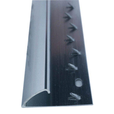 Single Edge Trim Grey 3ft / 0.9metres Long Carpet To Vinyl Threshold Bar Strip