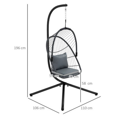 Single Egg Chair, with Steel Frame Stand