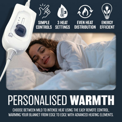 Single Electric Blanket 60Cm X 120Cm Under Bed Warm Night Machine Washable Heated Automatic Overheat Protection - 5