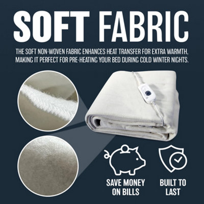 Single Electric Blanket 60Cm X 120Cm Under Bed Warm Night Machine Washable Heated Automatic Overheat Protection - 7