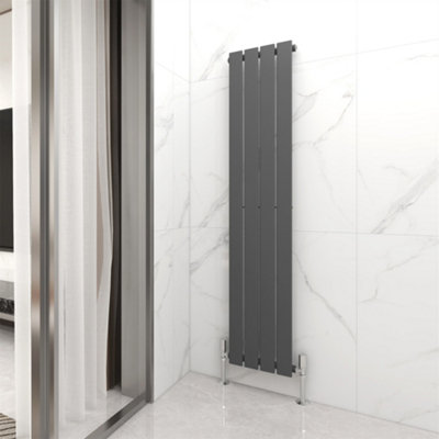 Single Flat Panel Vertical Column Radiator 1600x272 mm Anthracite by MCC Direct