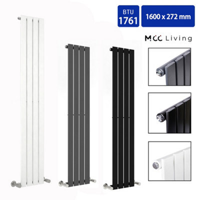 Single Flat Panel Vertical Column Radiator (H)1600mm by MCC Direct