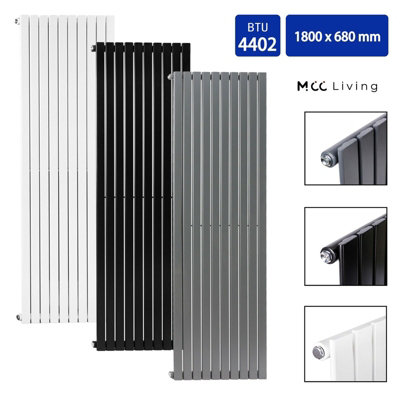 Single Flat Panel Vertical Column Radiator (H)1800mm by MCC Direct