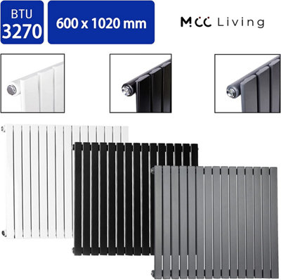 Single Flat Panel Vertical Column Radiator (H)600mm by MCC Direct