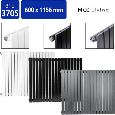Single Flat Panel Vertical Column Radiator (H)600mm by MCC Direct