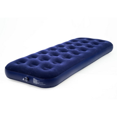 Single Flocked Camping Airbed Inflatable Mattress Blow Up Air Bed