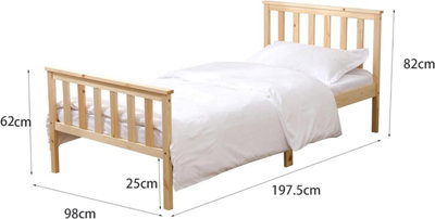 Single Frame Pine Wood Bed - Natural