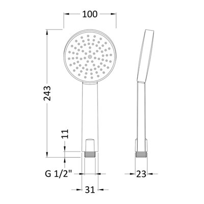 Single Function Water Saving Handset- Chrome