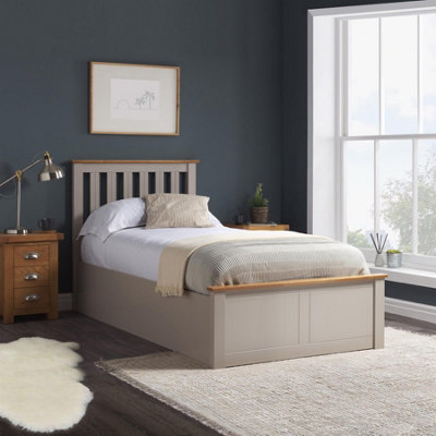 Single Grey Ottomam Bed 3FT Storage Bed Frame Birlea Phoenix 90cm
