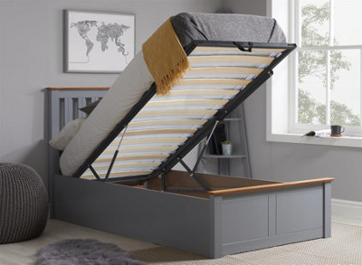 Single Grey Ottomam Bed 3FT Storage Bed Frame Birlea Phoenix