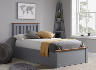 Single Grey Ottomam Bed 3FT Storage Bed Frame Birlea Phoenix