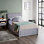 Single Grey Ottoman Storage Bed Frame Gas Lifting With Deluxe Sprung Single Mattress