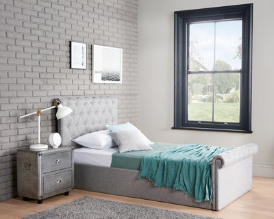 Single grey deals bed with drawers