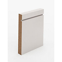 Single Grooved MDF Primed Skirting Board 120mm x 18mm x 4.4m Lengths.  (Pack of 4 lengths)